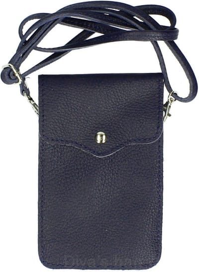 Zwart Leren Telefoontasje Basic - Leren Schoudertassen - Leer - leder - Dames Tas Telefoontasjes - Zwart