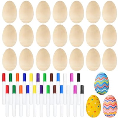 Houten Eiershakerset met 24 Multicolor Penne - Perfect voor Kinderen en Doe-Het-Zelf Muziekinstrumenten