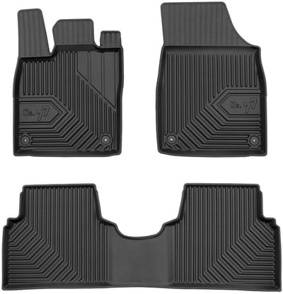 Premium Rubberen Mattenset No.77 - Geschikt voor VW ID.3 vanaf 2019 - Perfecte Pasvorm - TPE Elastomeer - Zwart - 3-delig (Inclusief Achtermat uit één stuk) - FROGUM