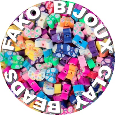 Fako Bijoux - 100 Klei Kralen Vlinder - Polymeer Kralen - Figuurkralen - Kleikralen - 10mm - 100 Stuks