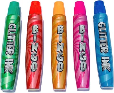 Glitter Dabbers voor Bingo - Set van 5 Kleuren voor Kinderen en Volwassenen