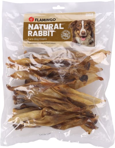 Hondensnack – Flamingo Nature Konijnenoor 200g – natuurlijke hondensnoepjes zonder toevoegingen – glutenvrije honden snacks
