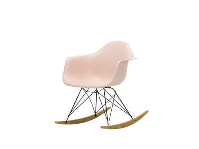 Vitra - RAR Eames Plastic Armchair - sleden esdoorn goudkleurig - zwart - zachtroze RE
