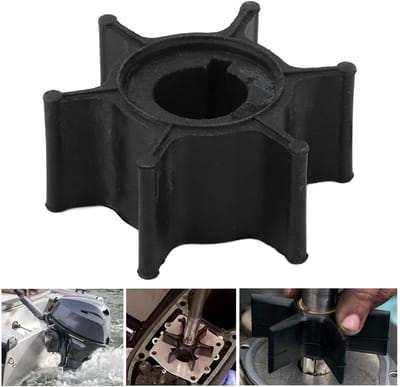 Dailygoods- Waterpompwaaier Chemische Corrosiebestendig - Vervanging voor 6HP/8HP - Neopreen/Nylon - 6 Bladen - Totale Diameter 39,88 mm - Verbeterde Warmteafvoer - Pompwaaier