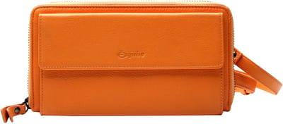 Esquire Leren Portemonnee Telefoontasje Peru Phone Wallet Bag Orange Oranje
