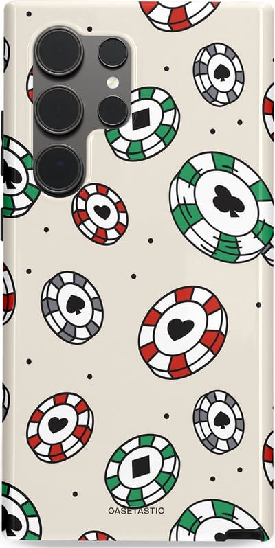 Casetastic Hoesje Geschikt voor Samsung S24 Ultra - Stijlvolle Beschermende Duo-layer Case - Casino Chips Patroon