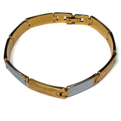 Aramat Jewels | Armbanden | Stoere Bicolor Rvs Armband - 19cm | | | |7mm | Staal | Volwassenen | Verkleurd niet