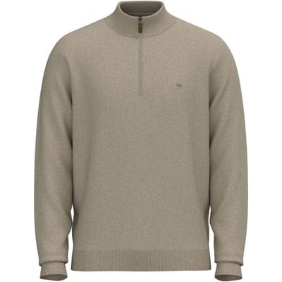 Fynch-Hatton Trui Troyer Zip Winter Air Cotton Cashmere Light Taupe / male