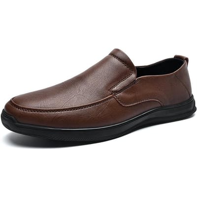 Lente Nieuwe Gommino Heren Leer Zachte Zool Heren Business Casual Leren Schoenen Middenleeftijd Papa Schoenen Heren Mode Schoenen 44 bruin