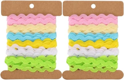 Kleurige linten met zigzagfranje - 6 yards - polypropyleen - ideaal voor bruiloften - ShopVlot