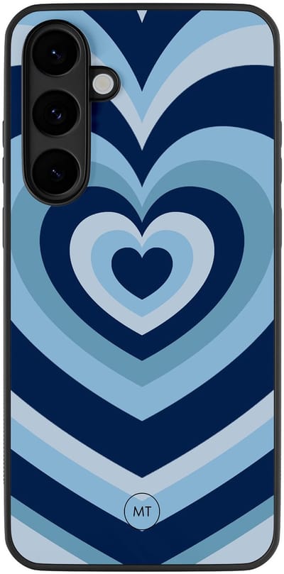 Hoesje geschikt voor Samsung Galaxy S25 FE - Hart blauw - TPU Hard Case Backcover - Multi - Mooie Telefoonhoesjes