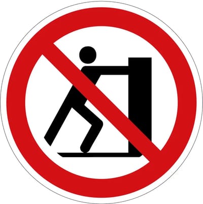 Niet duwen verbodsbord - P017 | gecoat dibond materiaal | 10 cm