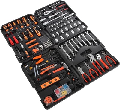 Gereedschapset Trolley - Mobiele Werkplaats - Auto Motor Reparatie - 163 Delige Set - 4 Lagen Opslag - Zwart
