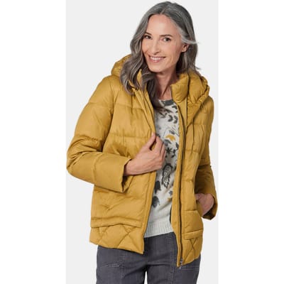Gewatteerd jack met capuchon - honing - Gr. 44 van Goldner Fashion