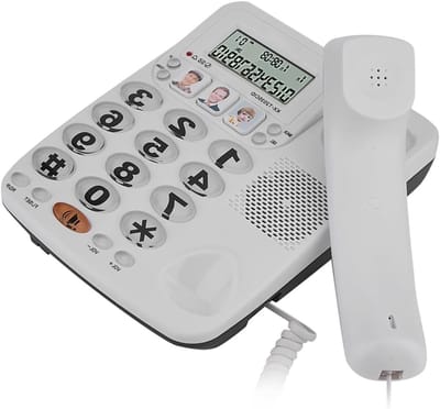 Telefoon met Speakerphone - Vaste Telefoon - Thuis Kantoor - Twee Lijnen - 22 x 22 x 7 cm - Zwart