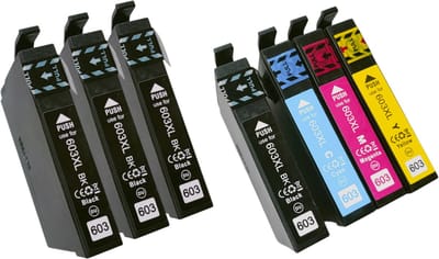 KATRIZ® Huismerk Inktcartridges 603XL – Set van 7 (Zwart, Cyaan, Magenta, Geel) – Geschikt voor Epson XP-2100 / XP-3100 / XP-4100 / WF-2830DWF – Hoge Capaciteit – Compatible Alternatief