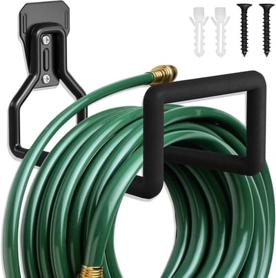 Heavy Duty Tuinslanghouder voor Wandmontage - Massief Stalen Opslag voor Tuin Waterslangen