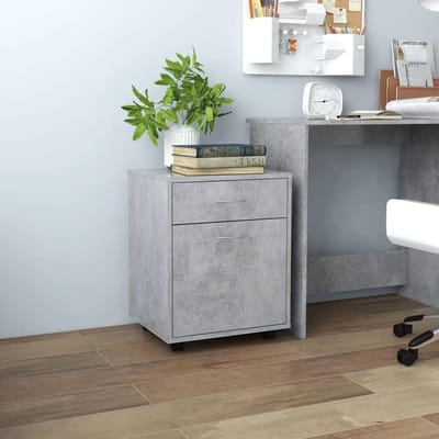 Rollende Kast - Opbergkast Lade - Thuis Kantoor - Met Zwenkwielen - 45x38x54 cm - Beton Grijs