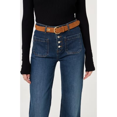 Fabienne Chapot Studded Leopard Belt Burnt Sugar Maat: 85 | Riemen Outlet | Dames | Bruin
