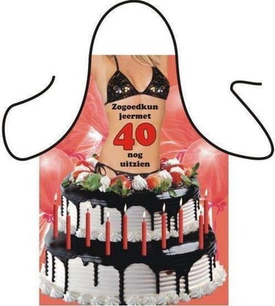 Benza Schort 40 Jaar - Sexy/Leuke/Grappige/Mooie Keukenschort - Vrouw (stoute versie)