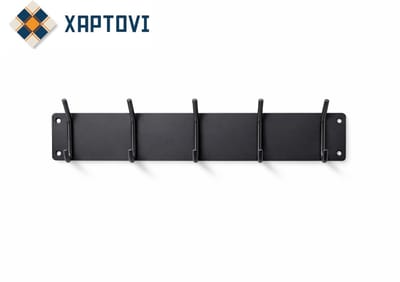 Wandkapstok Zwart – Kapstok Wand met 10 Haken – Metalen Kapstok Hal – Kapstok Muur – 61 cm – Xaptovi