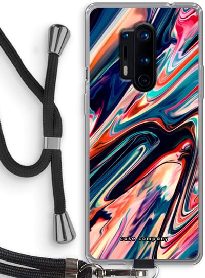 Case Company® - Hoesje met koord geschikt voor OnePlus 8 Pro hoesje met Koord - Quantum Being - Telefoonhoesje met Zwart Koord - Bescherming aan alle Kanten en Over de Schermrand