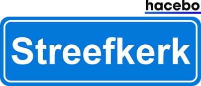 Hacebo - Plaatsnaam Sticker - 29x10 CM - Streefkerk sticker - Verkeersborden sticker - grappige cadeaus - Streefkerk