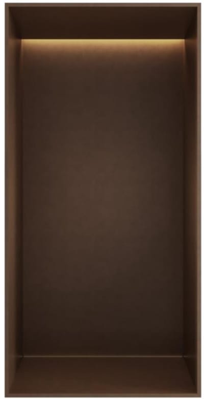 Hotbath &More Inbouwnis - 30 x 15 x 10 cm - Frameless - met LED-verlichting - Tuscan Bronze