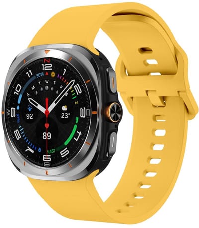 Siliconen bandje - geschikt voor Samsung Galaxy Watch Ultra (47mm) / Ultra 2025 (47mm) - gespsluiting - geel