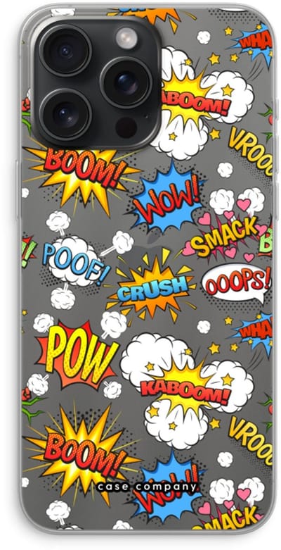 Case Company® - Hoesje geschikt voor iPhone 15 Pro Max hoesje - Pow Smack - Soft Cover Telefoonhoesje - Bescherming aan alle Kanten en Schermrand