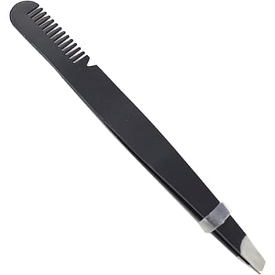 Pince à sourcils multi-usages en acier inoxydable ergonomique avec pointe biseautée précise et peigne Noir noir