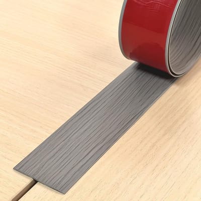 Overgangsprofiel Zelfklevend - Vloerstrip PVC - Vloeren Verbinden - Slijtvast Flexibel Materiaal - 1 Meter Lengte - Houtnerf Grijs