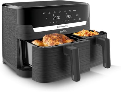 Dubbele Airfryer - Heteluchtoven - Maaltijden Bereiden - Twee Laden - 83 Liter - Antraciet