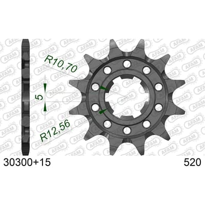 Stalen motortandwiel voor Afam 520 15 dents