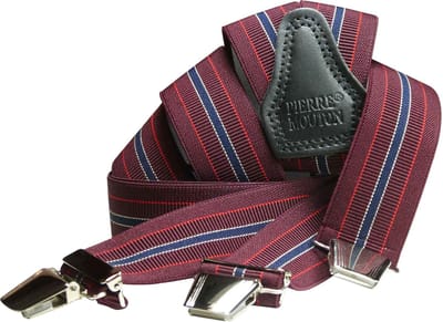 Pierre Mouton Narbonne Bretel - Bretels - Volwassenen - Heren - Rood - 120cm - 3 brede clips - M - L