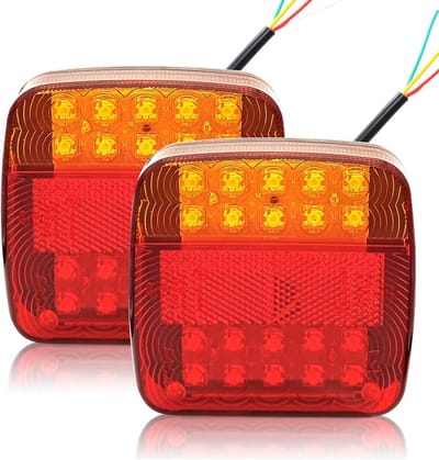 2 Stuks LED 12V Universele Achterlichten met E-Mark - Achterlicht, Remlicht, Positielicht, Richtingaanwijzer en Reflector