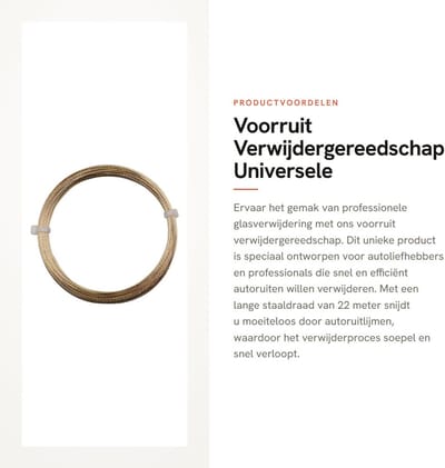 Dailygoods- Verwijderdraad 22m - Efficiënte Glasverwijdering - Staaldraad - Veilig Verwijderingsgereedschap - Auto Voorruit - Gebruiksvriendelijk Ontwerp - Glasverwijderingsdraad