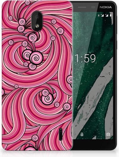 Nokia 1 Plus Hoesje maken Swirl Pink