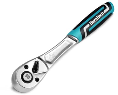 Ratelhandgreep - Dopsleutelratel - Krappe ruimtes - 90-tanden mechanisme - 3/8 inch - Blauw zwart