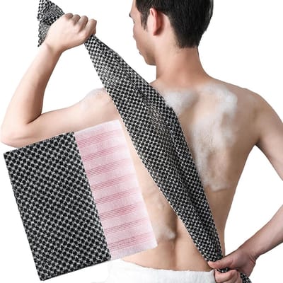 2 Stuks Exfoliërende Wasdoeken voor Douche, Lange Exfoliërende Handdoek voor Huidverzorging en Massage, Ideaal voor een Zachte en Gladde Huid