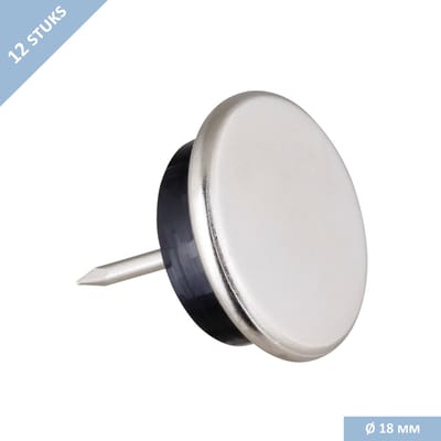Karwei meubelglijder glijnagel - Nikkel - Ø 18 mm - Rubber - 12 stuks