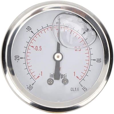 Dailygoods- Drukmanometer 68 mm - Oliegevuld - Roestvrijstalen Behuizing - IP65 Bescherming - Geschikt voor Water/Olie/Lucht/Aardgas - Hoge Betrouwbaarheid - Manometer