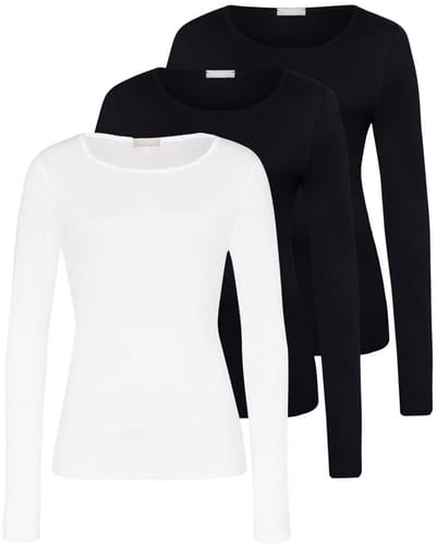 Hanro Dames onderhemd lange mouw 3 pack Ultralight