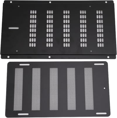 Ventilatierooster Afdekking - Luchtstroom Regelaar - Kruipruimte Ventilatie - Verstelbare Demper - 16x9 Inch - Zwart