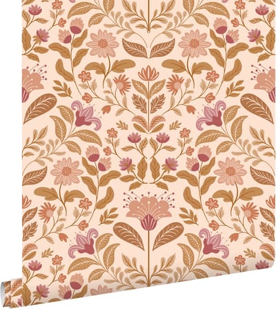 ESTAhome behang vintage bloemen paars en groen - 50 x 900 cm - 131898