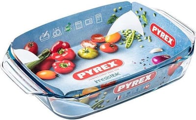 Pyrex  Rechthoekige Ovenschaal met grepen - Borosilicaatlas - 39 x 25 cm