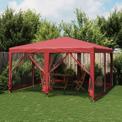 Partytent - Feest tent - Buitenfeesten organiseren - Met insectenwering - 4 x 4 meter - Rood