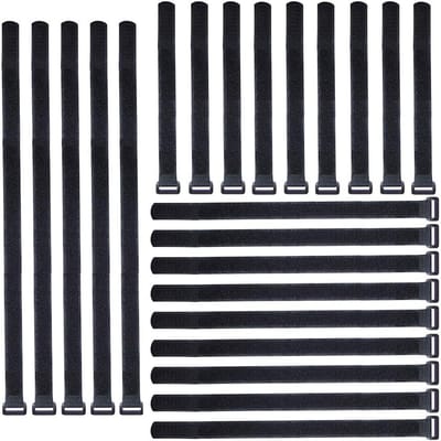 25 Stuks Assorted Zwarte Kabelbinders van 20cm, 30cm en 40cm - Herbruikbare Kabelmanagement Bands voor PC en Elektronica