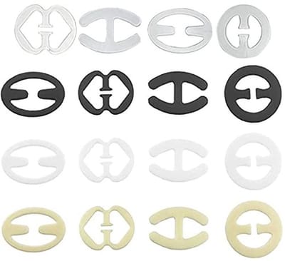 Dailygoods- Beha-Riemclips 16 Stuks - Antislip Houder - Plastic Gespen - Beha Bandjes - Controle Clips - Diverse Vormen - Bh Clips