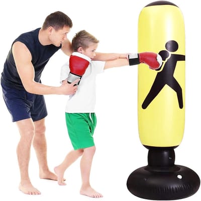 Vrijstaande Stootzakken voor Kinderen en Volwassenen, Gevuld Bokszak 160cm voor Boksen en Kickboksen, Inflatable Zandzakken, Ideaal voor Training en Fitness